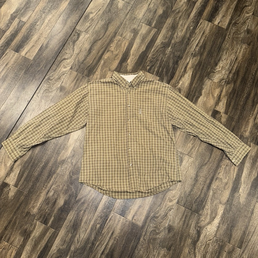 Columbia Men's Longsleeve Button-Up Brown‎ Plaid Shirt Size XL
